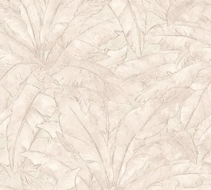 Living walls tropiske blade tapet M/ creme hvid bund