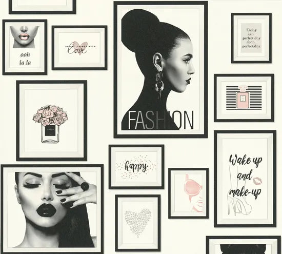 Living walls fashion billede tapet M/ hvid bund