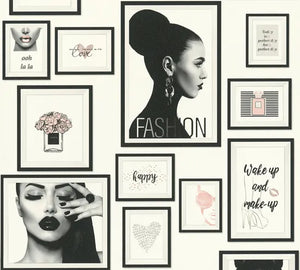 Living walls fashion billede tapet M/ hvid bund