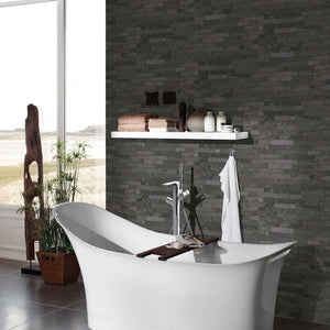 Tapet med grå-brune skifer sten