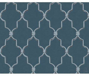 Blågrøn tapet med mønster