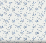 Blomster Tapet i hvid og blå