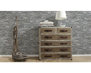 Tapet A.S. CRÉATION sten graublaugrå