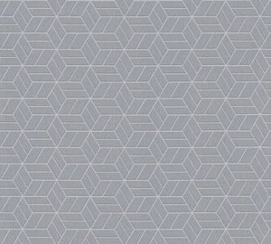 Living walls Dynamsik tapet i flerkantet mønster M/ grå bund