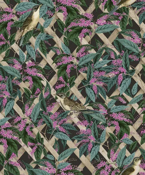 Brassica sort bund M/ fugle og blomster