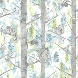 Grizedale egetræer og egern M/ hvid bund og blå blade