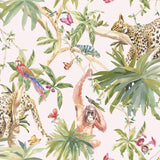 samroze M/ lyserød bund og jungle dyr