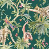samroze M/ grøn bund og jungle dyr