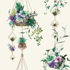 Botany M/ hvid bund og blomster