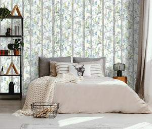 Grizedale egetræer og egern M/ hvid bund og blå blade