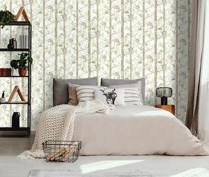 Grizedale egetræer og egern M/ hvid bund og grønne blade