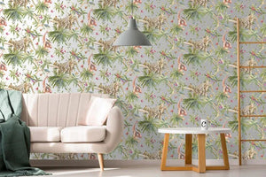 samroze M/ metalisk grå bund og jungle dyr