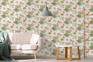 samroze M/ lyserød bund og jungle dyr