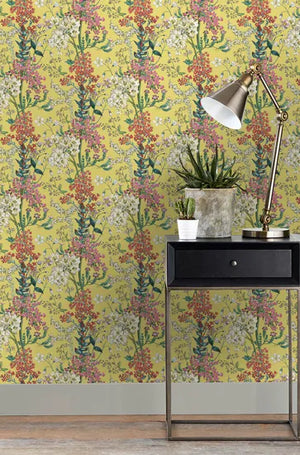 Aynana tapet m/ lime bund og blomster