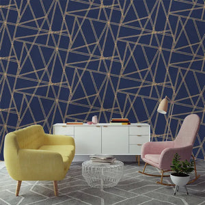 Omega M/ blå bund og guld