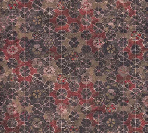 Finca blomster tapet i brun/rød