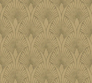 Guld mønsteret tapet M/ oliven grøn bund