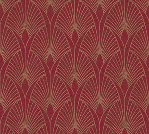 Guld mønsteret tapet M/ rød bund