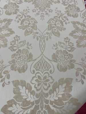 Stiltapet med blomster design M/ sølv og hvidt mønster