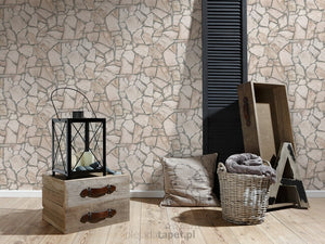 Store lyse grå-brun granit sten