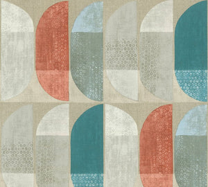 Halv oval cirkel tapet M/ Sand bund