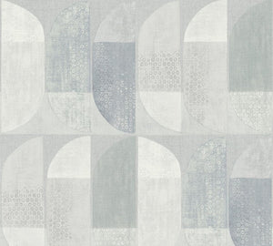 Halv oval cirkel tapet M/ Grå