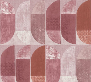 Halv oval cirkel tapet M/ Rosa