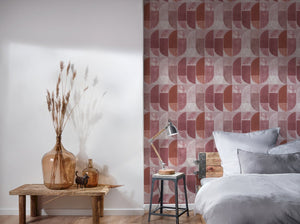 Halv oval cirkel tapet M/ Rosa