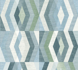 Rudder mønstret tapet M/ grøn/blå bund