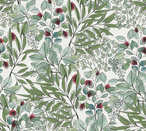 Blade tapet M/ grøn bund