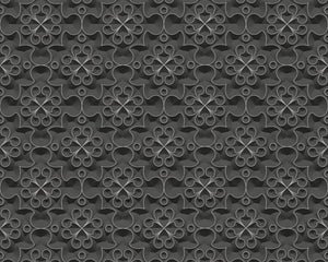 Stiltapet i sort m. mønster