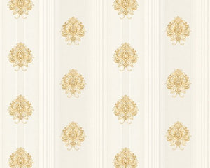 Stiltapet i damask design i perlemor