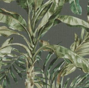 Palmelilje tapet m. mørkegrå bund