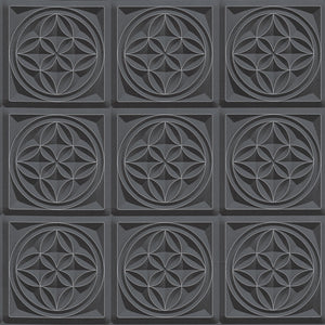 Stiltapet i mørkefarver m. mønster