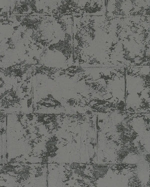 tapet m. mursten design i mørkegrå