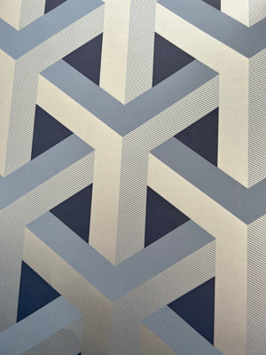 Glistening trident geo M/ blå bund og navy blå trekanter