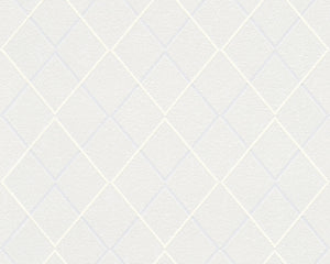 hvid tapet med romber i forskelliger størrelser
