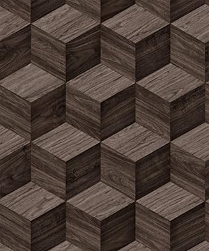 tapet m. 3D efekt i farven grå-brun