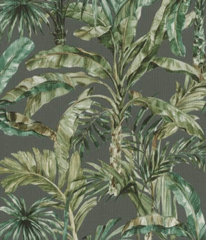 Palmelilje tapet m. mørkegrå bund