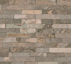 tapet med smalle sten i look lys brun