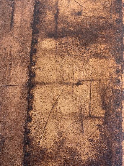 Living walls Jernplade tapet M/ rusten brun bund