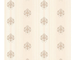 Stiltapet med damask design M/ lyserød