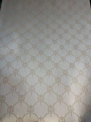 Stiltapet med damask design M/ sølv og hvidt mønster