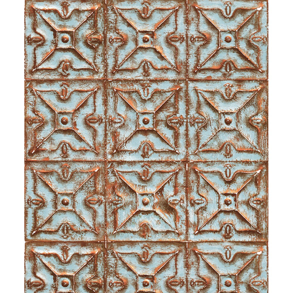 Orientalsk tapetdesign i brun/blå