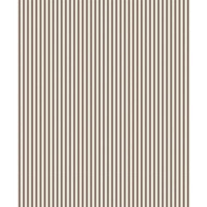 Stribet tapet m. brun og hvid