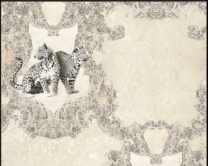 Leopard m. crem farvet bund