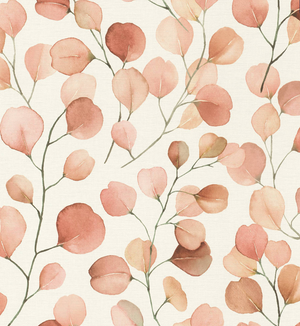 tapet m. cremfarvet bund og rødlige blade