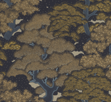 Tapet m. bonsai træ i bronze og mørke farver