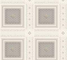 Stiltapet med rammer M/ grå og sølv mønster