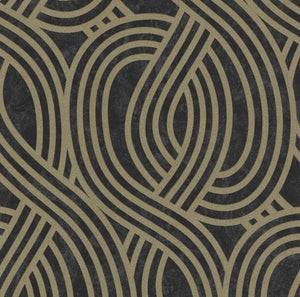 Tapet med striber, som danner cirkler